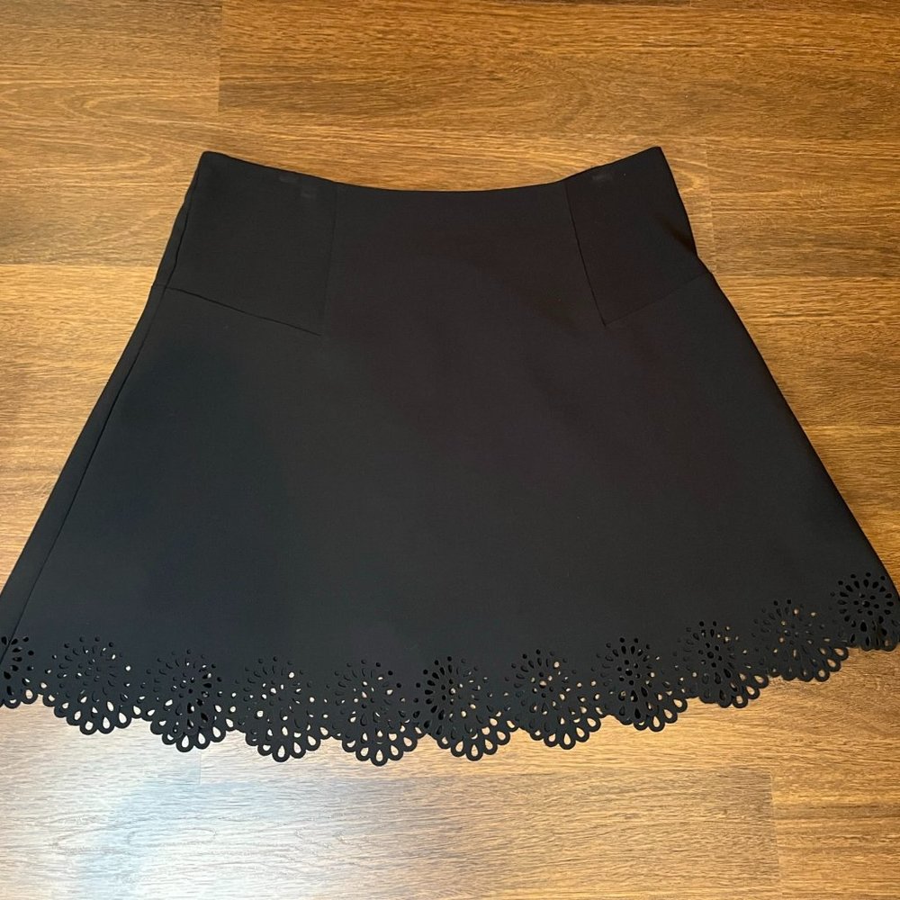LOFT black eyelet laser cut skirt
